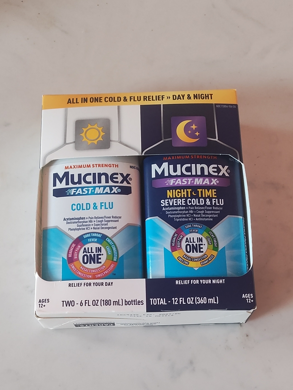 Mucinex Fast-Max Cold & Flu + Night Time Relief Duo - White/Blue Packaging